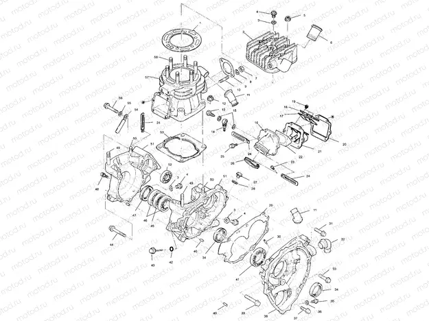 CRANKCASE and CYLINDER (SPORT) - W968540 (4935863586C013) | CRANKCASE and CYLINDER (SPORT) - W968540 (4935863586C013)