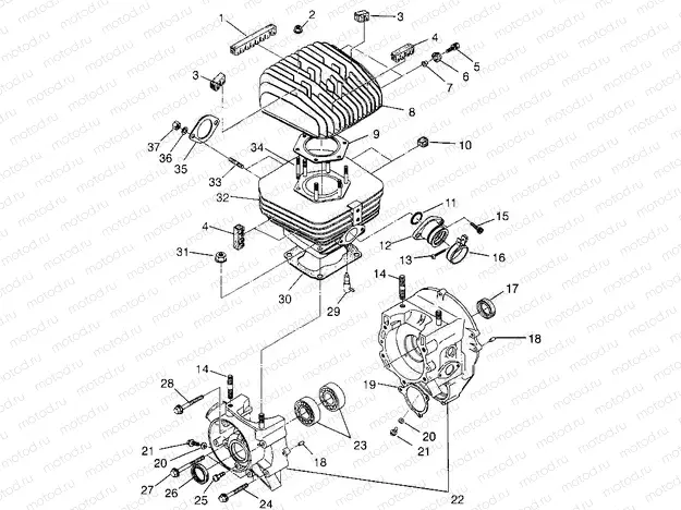 CRANKCASE and CYLINDER Trail Boss W968527 (4935883588C007) | CRANKCASE and CYLINDER Trail Boss W968527 (4935883588C007)
