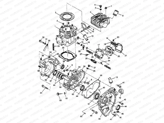 CRANKCASE and CYLINDER XPLORER 400L W969140 (4935983598C013) | CRANKCASE and CYLINDER XPLORER 400L W969140 (4935983598C013)