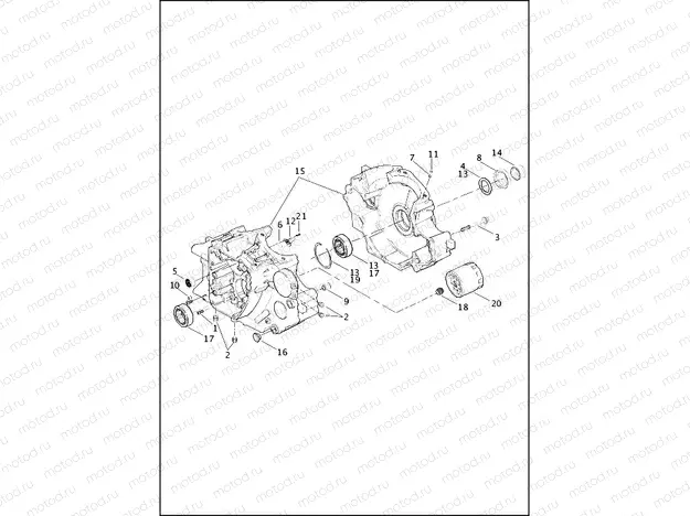 CRANKCASE AND ENGINE OIL FILTER - TWIN CAM 103â¢