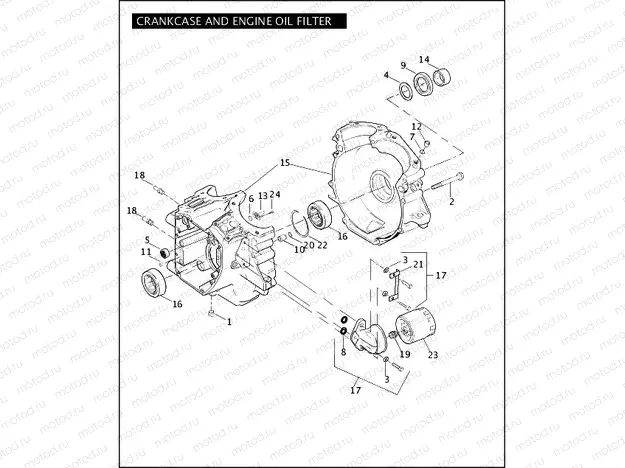 CRANKCASE AND ENGINE OIL FILTER - TWIN CAM 88â¢
