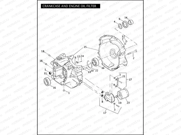 CRANKCASE AND ENGINE OIL FILTER - TWIN CAM 88â¢