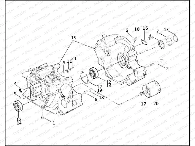 CRANKCASE AND ENGINE OIL FILTER - Twin Cam 88Bâ¢