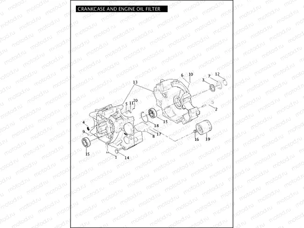 CRANKCASE AND ENGINE OIL FILTER - TWIN CAM 88Bâ¢