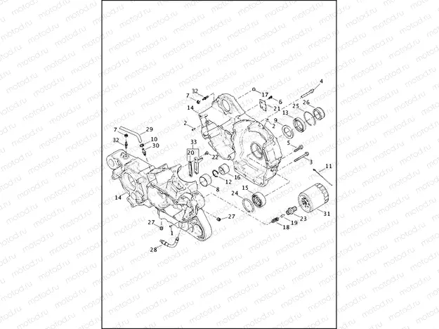 CRANKCASE AND GEARCASE
