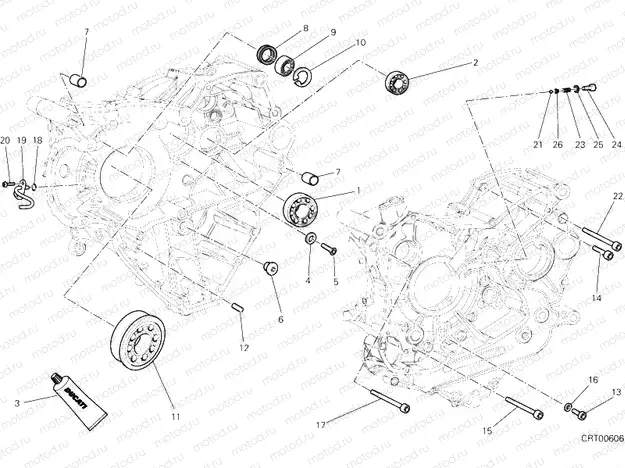 CRANKCASE BEARINGS » ENGINE CASE