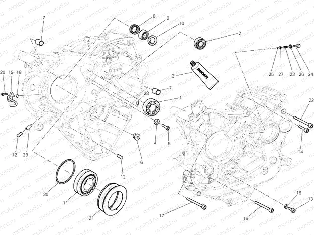 CRANKCASE BEARINGS » ENGINE CASE
