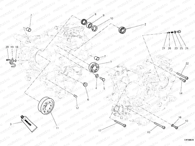 CRANKCASE BEARINGS » ENGINE CASE