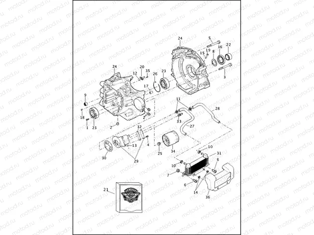 CRANKCASE & ENGINE OIL FILTER - TWIN CAM 110â¢