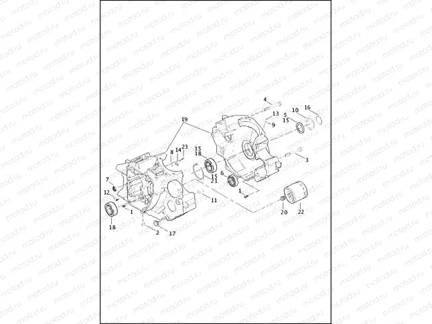 CRANKCASE & ENGINE OIL FILTER - TWIN CAM 110â¢