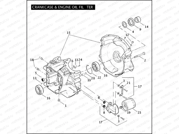 CRANKCASE & ENGINE OIL FILTER - TWIN CAM 88â¢