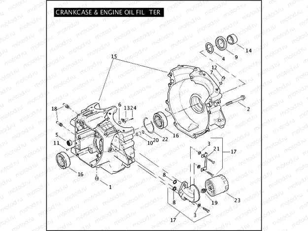 CRANKCASE & ENGINE OIL FILTER -TWIN CAM 88â¢