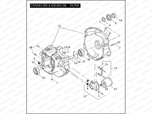 CRANKCASE & ENGINE OIL FILTER - TWIN CAM 88â¢