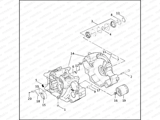 CRANKCASE & ENGINE OIL FILTER - Twin Cam 88Bâ¢