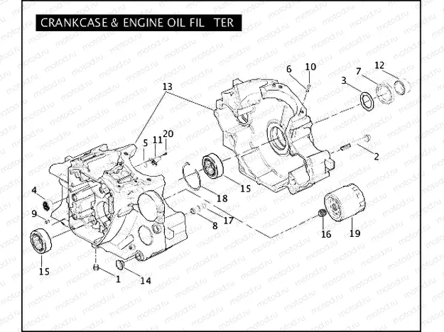 CRANKCASE & ENGINE OIL FILTER -TWIN CAM 88Bâ¢