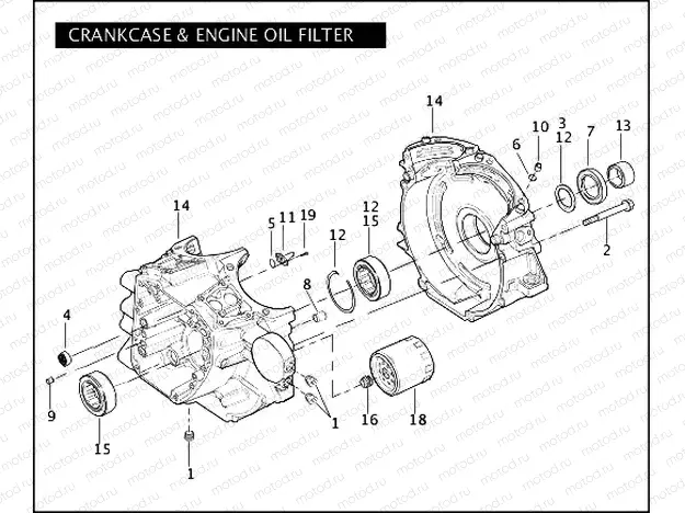 CRANKCASE & ENGINE OIL FILTER - TWIN CAM 96â¢
