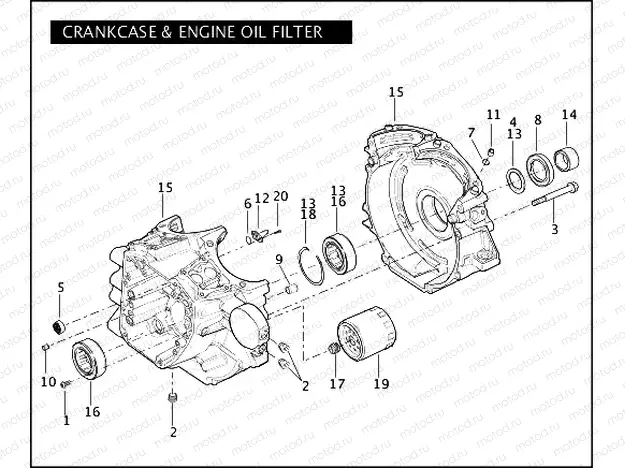 CRANKCASE & ENGINE OIL FILTER - TWIN CAM 96â¢