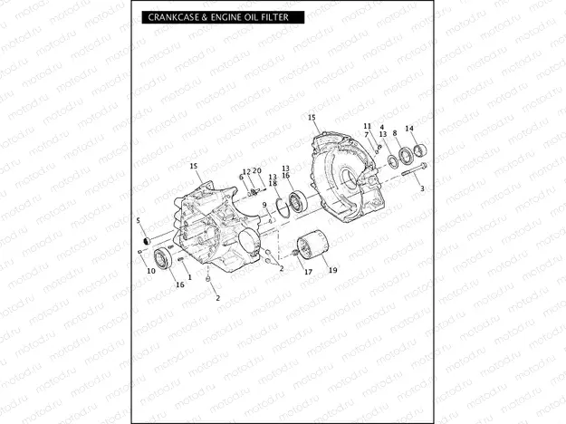 CRANKCASE & ENGINE OIL FILTER - TWIN CAM 96â¢