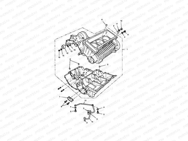 Crankcase & Fittings - 3 Cylinder
