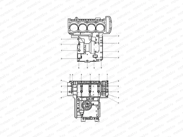 Crankcase Fixings 4 Cylinder Black