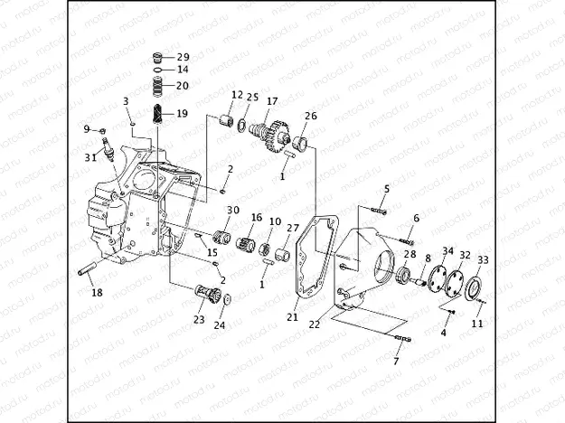 CRANKCASE - GEAR SIDE (1 OF 2)