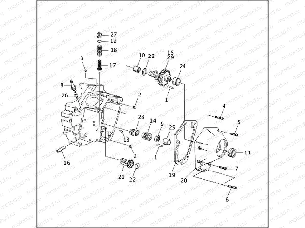 CRANKCASE - GEAR SIDE (1 OF 3)