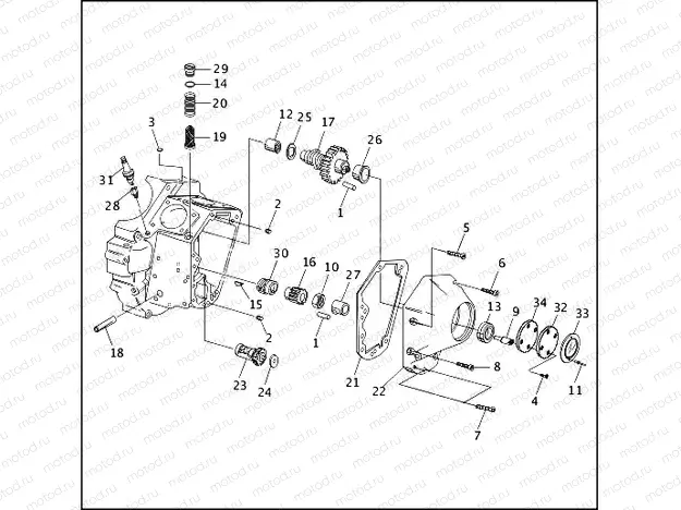 CRANKCASE - GEAR SIDE (2 OF 2)