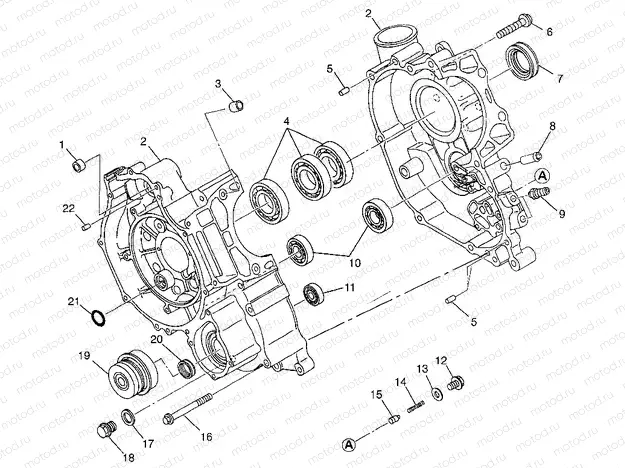 CRANKCASE Magnum 4X4 W97AC42A | CRANKCASE Magnum 4X4 W97AC42A, Swedish Magnum 4X4 S97AC42E and Norwegian Ma (4940834083C012)