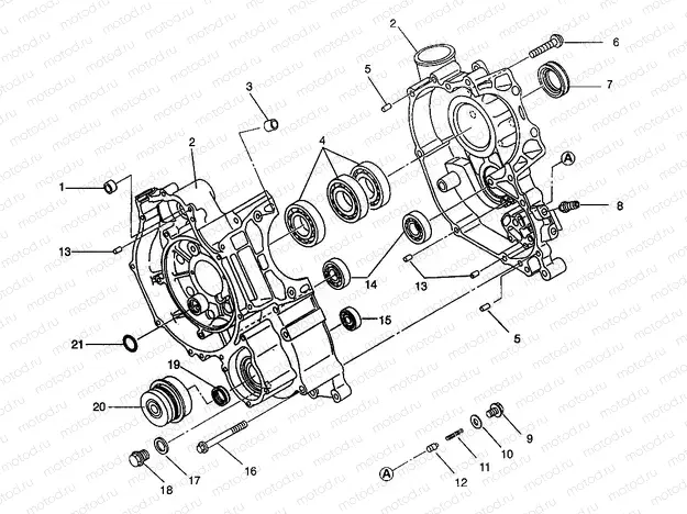 CRANKCASE Magnum 6X6 W968744 and Magnum 6X6 Swedish S968744 (4936073607D007) | CRANKCASE Magnum 6X6 W968744 and Magnum 6X6 Swedish S968744 (4936073607D007)