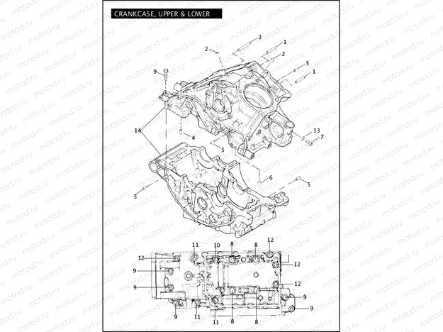 CRANKCASE, UPPER & LOWER