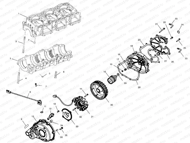 CRANKCASE - W025098D/W025098C/W025098I (4971447144B14) | CRANKCASE - W025098D/W025098C/W025098I (4971447144B14)