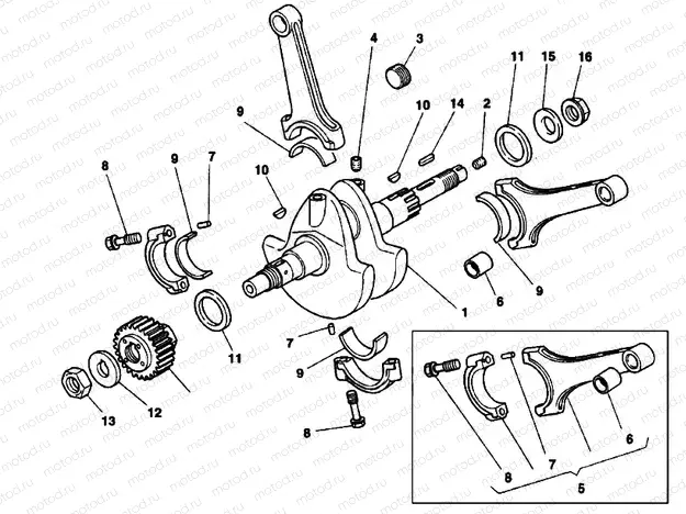 CRANKSHAFT 003998> » ENGINE CASE