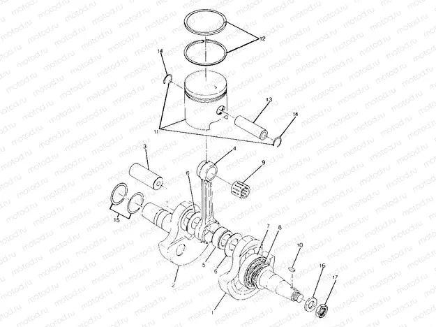 CRANKSHAFT and PISTON 250 4x4 / W928127 (4922872287C014) | CRANKSHAFT and PISTON 250 4x4 / W928127 (4922872287C014)