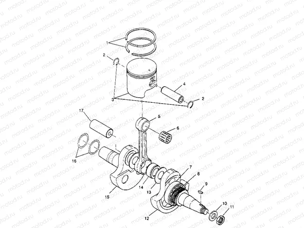 CRANKSHAFT and PISTON  2X4 300 W957530 (4930053005C008) | CRANKSHAFT and PISTON  2X4 300 W957530 (4930053005C008)