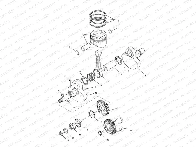 CRANKSHAFT and PISTON - A00CH33AC (4959905990D005) | CRANKSHAFT and PISTON - A00CH33AC (4959905990D005)