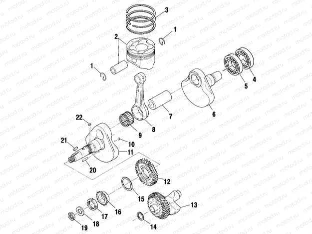 CRANKSHAFT and PISTON - A01BA50AA (4963716371D002) | CRANKSHAFT and PISTON - A01BA50AA (4963716371D002)