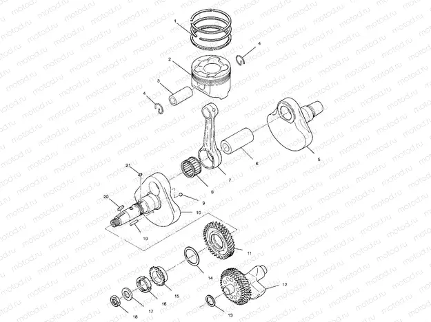 CRANKSHAFT and PISTON - A01CD50AA (4964196419D006) | CRANKSHAFT and PISTON - A01CD50AA (4964196419D006)