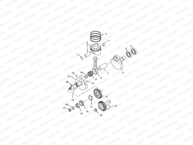 CRANKSHAFT and PISTON - A11RB42AA/A11RD50AA/AB/A11RF50AA (4981798179E02) | CRANKSHAFT and PISTON - A11RB42AA/A11RD50AA/AB/A11RF50AA (4981798179E02)