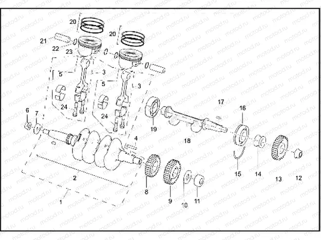 CRANKSHAFT AND PISTON ASSEMBLY