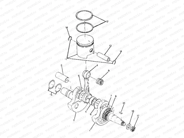 CRANKSHAFT and PISTON ASSEMBLY TRAIL BLAZER (4919761976034A) | CRANKSHAFT and PISTON ASSEMBLY TRAIL BLAZER (4919761976034A)