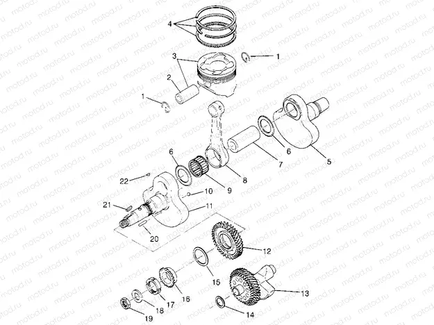 CRANKSHAFT and PISTON Magnum 2X4 W967544 (4936033603C010) | CRANKSHAFT and PISTON Magnum 2X4 W967544 (4936033603C010)