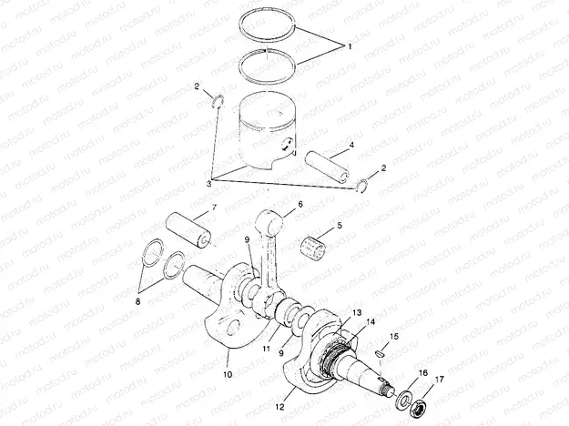 CRANKSHAFT and PISTON Trail Boss W968527 (4935883588C008) | CRANKSHAFT and PISTON Trail Boss W968527 (4935883588C008)