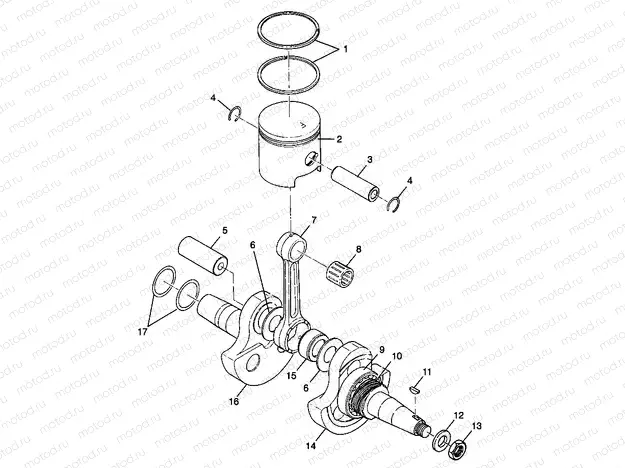CRANKSHAFT and PISTON Trail Boss W98AA25C (4945314531C008) | CRANKSHAFT and PISTON Trail Boss W98AA25C (4945314531C008)