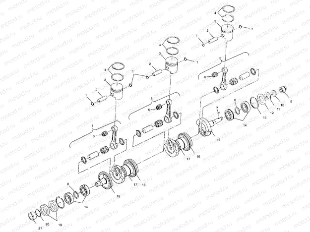 CRANKSHAFT and PISTON - W014999D (4964886488C005) | CRANKSHAFT and PISTON - W014999D (4964886488C005)