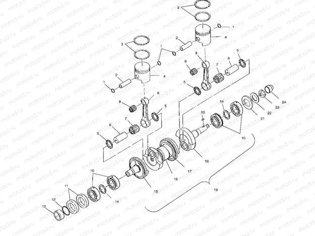 CRANKSHAFT and PISTON - W025197D/W025197I (4971297129C05) | CRANKSHAFT and PISTON - W025197D/W025197I (4971297129C05)