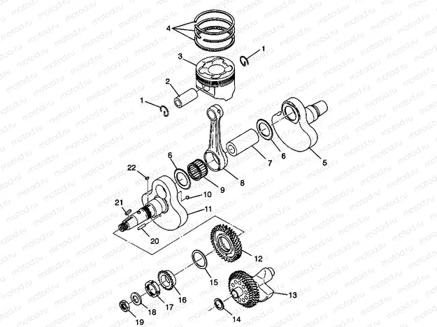 CRANKSHAFT and PISTON - W98AA42A (4945524552C010) | CRANKSHAFT and PISTON - W98AA42A (4945524552C010)