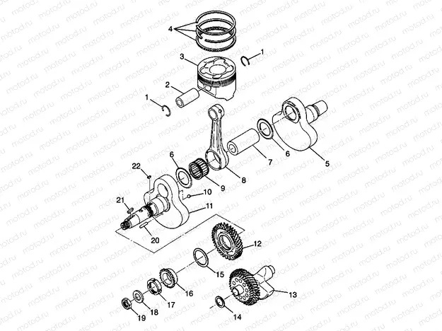 CRANKSHAFT and PISTON - W98AC42A (4945214521D005) | CRANKSHAFT and PISTON - W98AC42A (4945214521D005)
