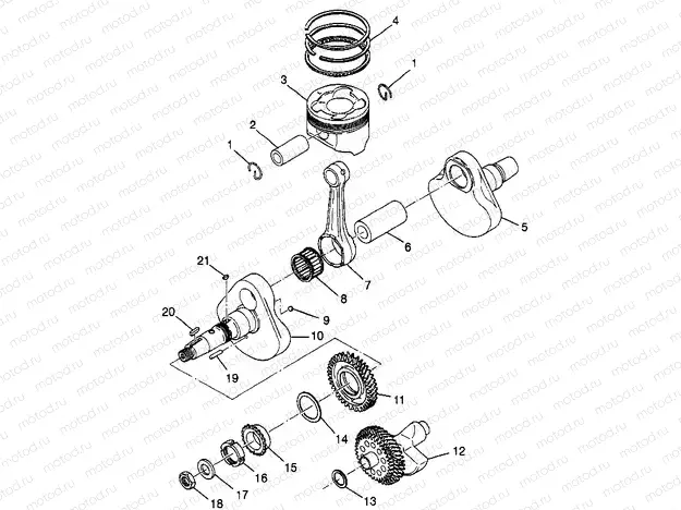 CRANKSHAFT and PISTON - W98AE50A (4946394639d012) | CRANKSHAFT and PISTON - W98AE50A (4946394639d012)