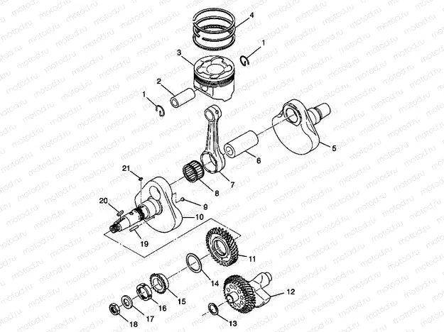CRANKSHAFT and PISTON - W98CH50A (4945714571d007) | CRANKSHAFT and PISTON - W98CH50A (4945714571d007)