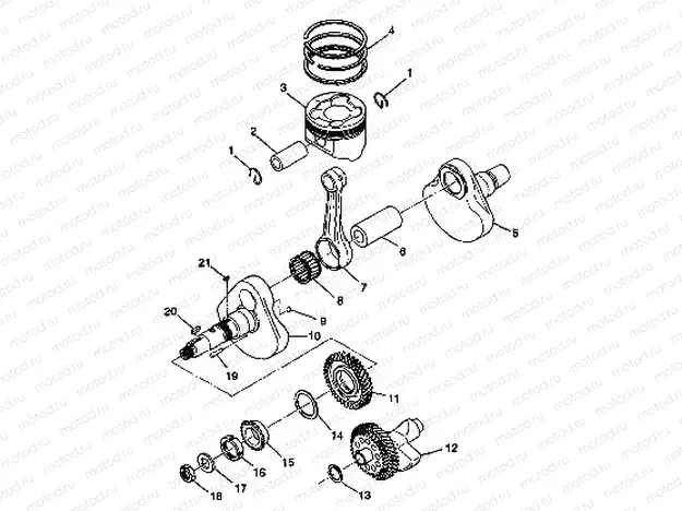 CRANKSHAFT and PISTON - W98CH50A(C)(D)(E)(F) (4950135013d010) | CRANKSHAFT and PISTON - W98CH50A(C)(D)(E)(F) (4950135013d010)